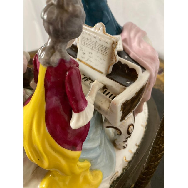 Vintage Musical Continental Porcelain Figurine Group Lamp Dresden Style For Sale - Image 12 of 17