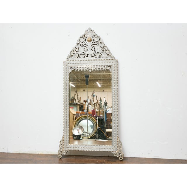 Early 20th Century Moroccan Mirror with Bone and Mother-of-Pearl Inlay, circa 1900 For Sale - Image 5 of 12
