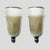 Pair of wall lights, hand blown smoke grey colour glass with bubbles ” Bullicante “, gold color enamelled metal holder...