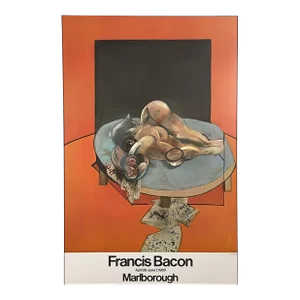 Vintage Francis Bacon 1980 Marlborough Exhibition Lithograph Print, Framed