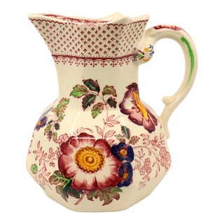 Vintage Mason’s Paynsley Ironstone Hydra Jug England Floral Pitcher For Sale