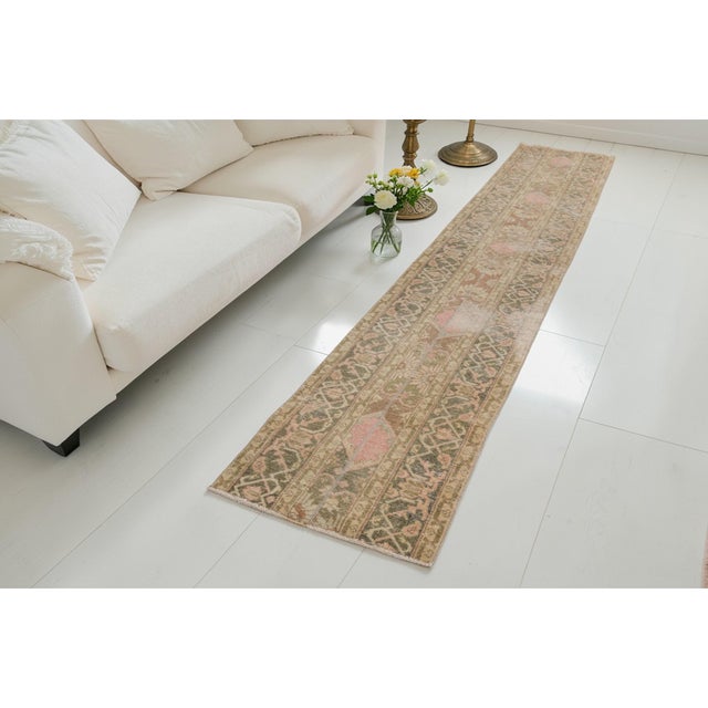 Oushak Anatolian Vintage Runner Rug For Sale - Image 4 of 10
