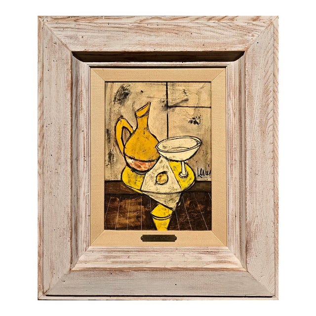 Charles Levier - Still Life With a Martini Glass - Oil Painting For Sale