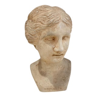 Vintage Handmade Ceramic Greek Bust For Sale