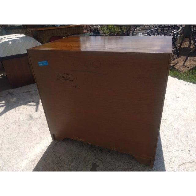 Drexel Walnut & Brass 4 Drawer Campaign Chest 20th Century For Sale In Houston - Image 6 of 7