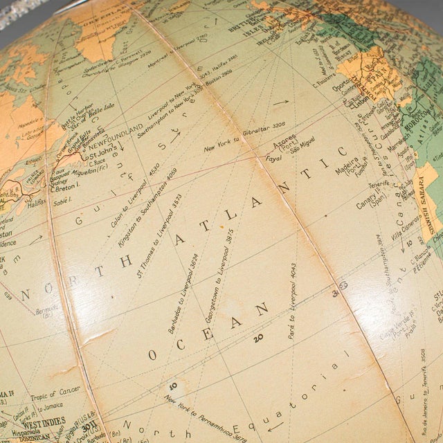 1960s Mid-Century Vintage Table Globe, English, World Map, 13.5 Inch Diameter, Cartography For Sale - Image 9 of 12