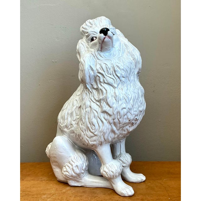 Vintage Italian White Ceramic Poodle Sculpture For Sale - Image 12 of 12