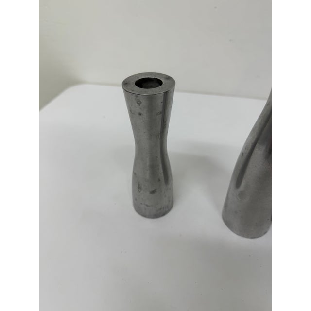 Metal Erika Pekkari Steel Candlestick Holders, 1990s - Set of Three For Sale - Image 7 of 13