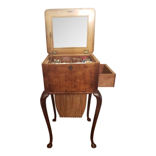1800s Work Table Sewing Table or Vanity For Sale