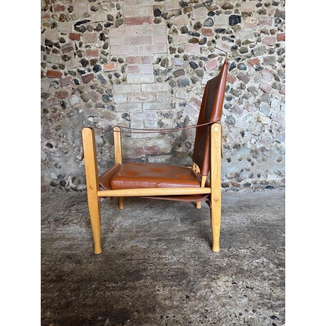 Wood KK47000 Safari Chair in Ash with Cognac Leather by Kaare Klint for Carl Hansen & Søn For Sale - Image 7 of 18