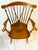 Vintage Ethan Allen Duxbury Windsor Nutmeg Maple Fiddle Back Arm Chair, in very sturdy and some age wear .