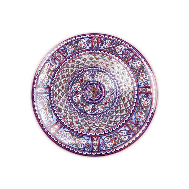 Deruta Blue, Deep Red, Gold Luster Moorish Gold Plate by deBlona Dimensions: D 50 x H 1 cm. Materials: Ceramic. Colors:...