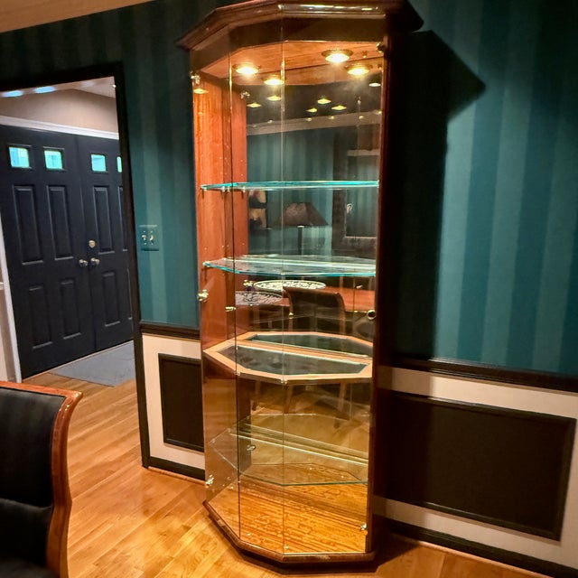Brown Henredon Glass Front Display Cabinet For Sale - Image 8 of 12