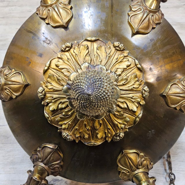 Antique Neo-Renaissance Greenman Candle Chandelier, 1980s For Sale - Image 10 of 18