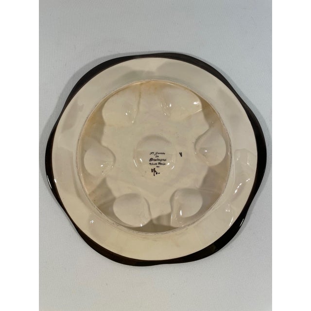 Vintage 1950s French Saint Jean De Bretagne Majolica Oyster Plate For Sale - Image 10 of 18