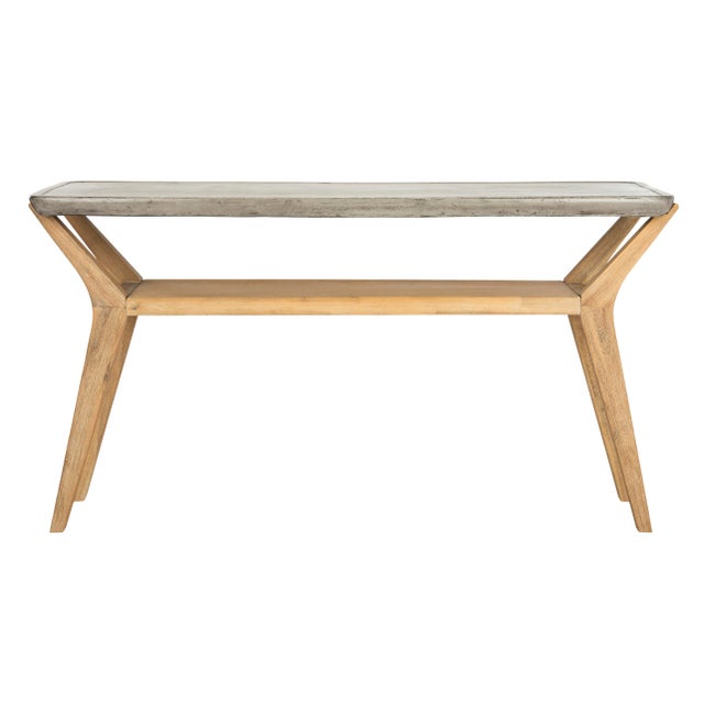 Indoor & Outdoor Modern Concrete 29.53-Inch H Console in Dark Grey For Sale - Image 4 of 10