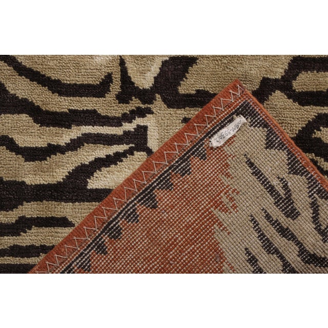 Rug & Kilim Rug & Kilim Tiger Skin Style Rug, Beige, Black and Orange, 6x9 For Sale - Image 4 of 6