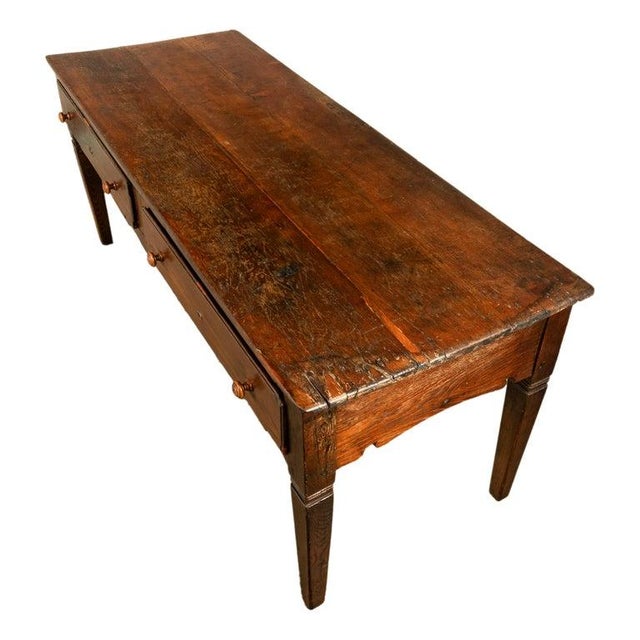 Large Antique Georgian Elm Serving Scullery Kitchen Preparation Table 1820 For Sale - Image 10 of 12