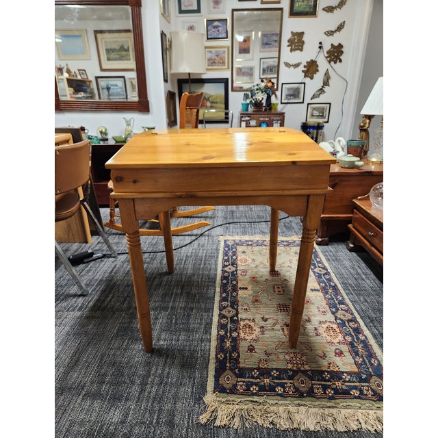 Late 20th Century Handmade Solid Pine Slant Front Writing Desk For Sale - Image 6 of 6