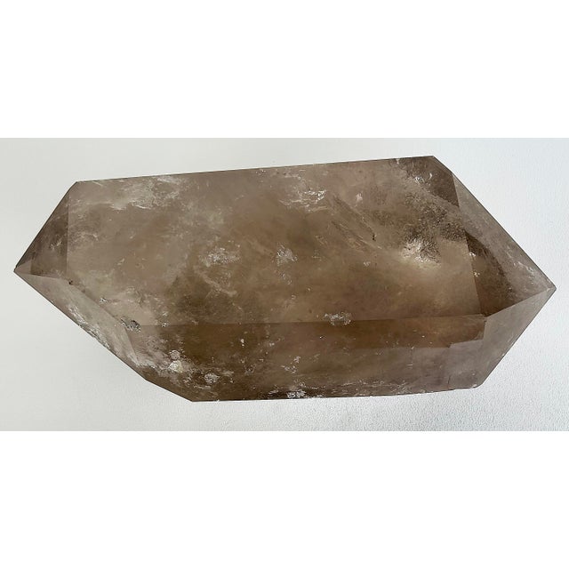 Gemstone Brazilian Golden Rutile Smoky Quartz Double Terminated Point For Sale - Image 7 of 11