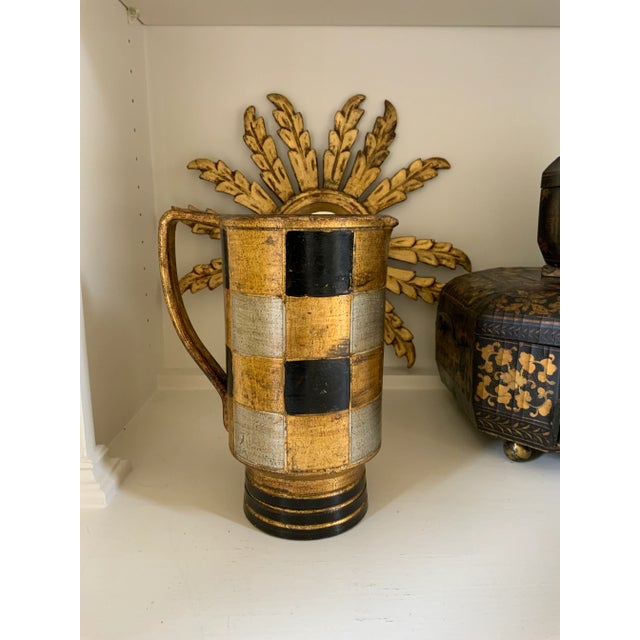 Art Deco Italian Gilt & Black Metal Art Deco Pitcher For Sale - Image 10 of 10
