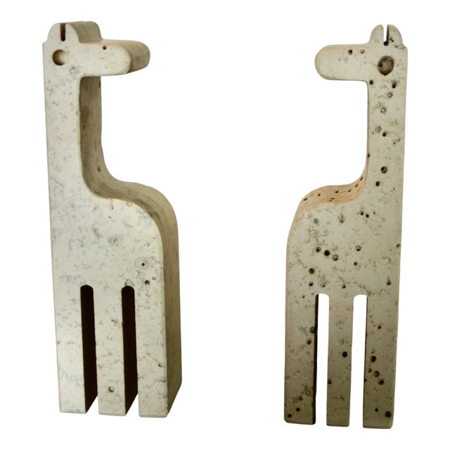 Giraffe Bookends by Enzo Mari for Fratelli Manelli, 1970, Set of 2 For Sale