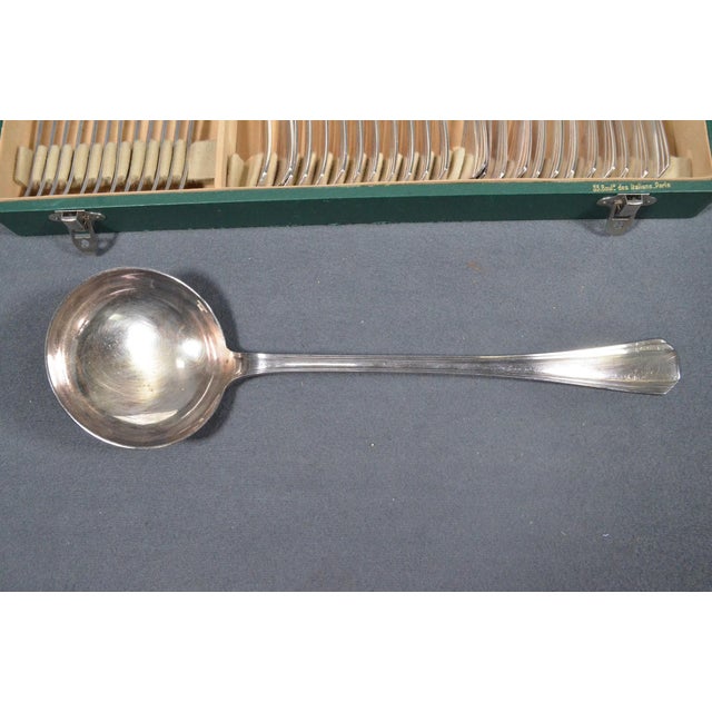 1920s Christofle Boréal Art Deco Silver-Plated Flatware Set by Luc Lanel - 37 Pieces with Case For Sale - Image 10 of 17