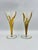 Elegant and sculptural, this pair of vintage wine flutes features a beautifully frosted bowl accented by striking relief-...