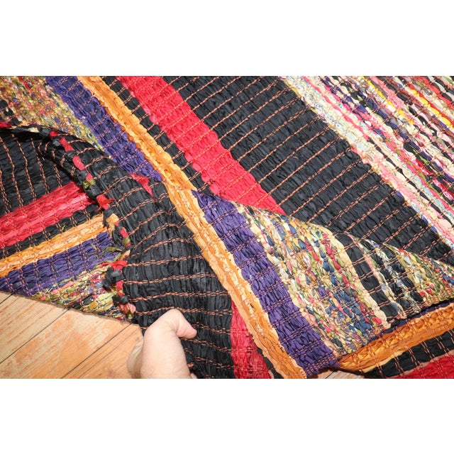 Early 20th Century Zabihi Collection Silk American Rag Runner - 3'4" x 9'4" For Sale - Image 10 of 11