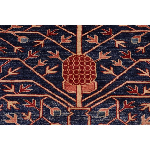 1980s Bohemian Super Kazak Blue/Red Wool Rug - 7'0'' X 7'8'' For Sale - Image 5 of 10