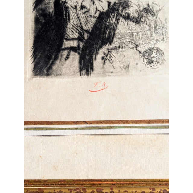 Félicien Victor Joseph Rops (Belgium, Namur, 1833-1898) Fantoche, 1874 - Rare Hand-Signed Etching and Drypoint In its...