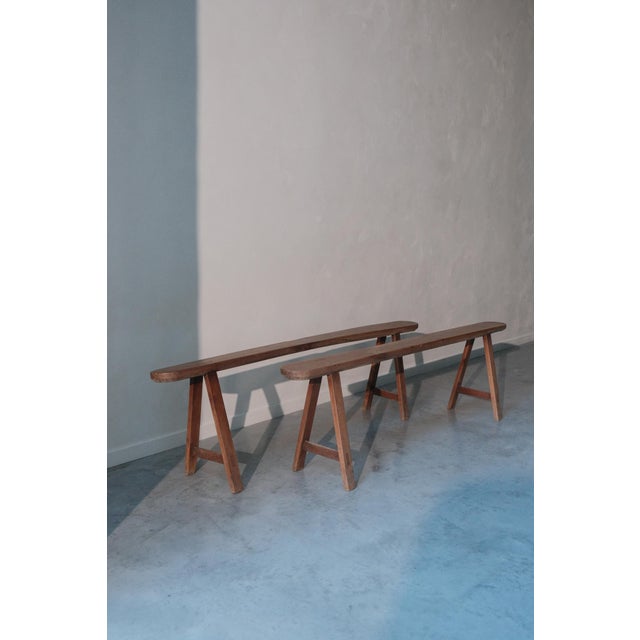 Cherrywood Farmhouse Benches, Set of 2 For Sale - Image 12 of 12
