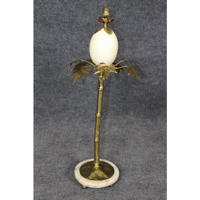 Pair Anthony Redmile Attributed Brass and Ostrich Egg Candle Sticks For Sale - Image 10 of 11