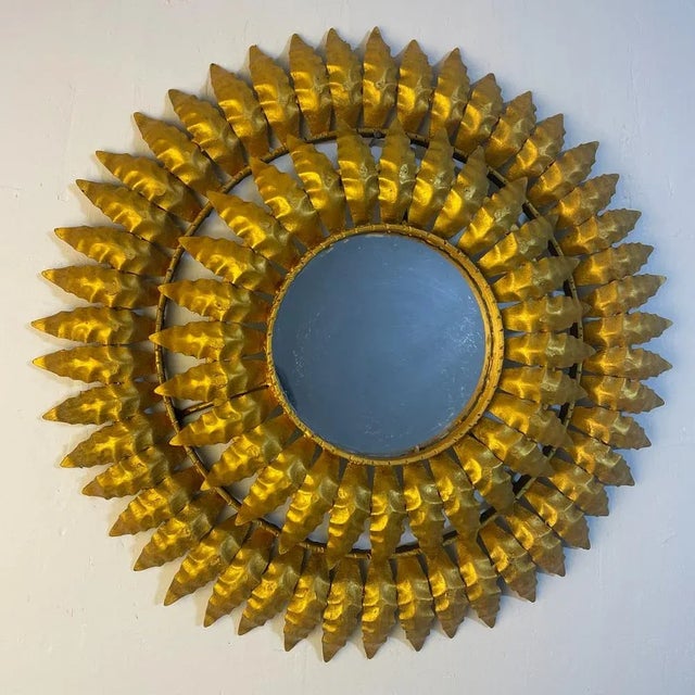 Italian Round Sun Mirror, 1950s For Sale - Image 11 of 11