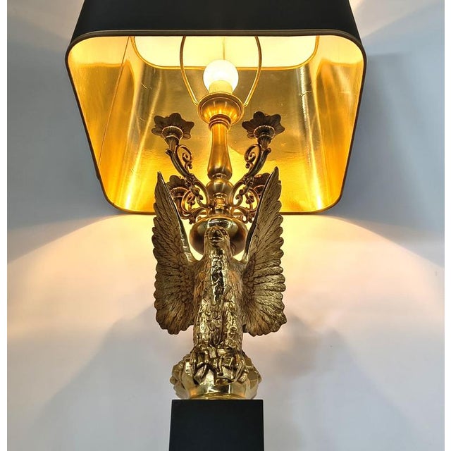 Empire Brass Eagle Table Lamp from Lusterie Deknudt, 1970s For Sale - Image 3 of 12