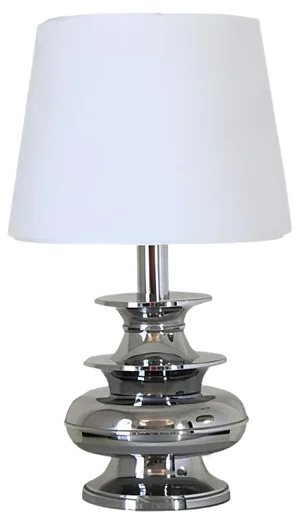 Chromed Iron Table Lamp, 1950s