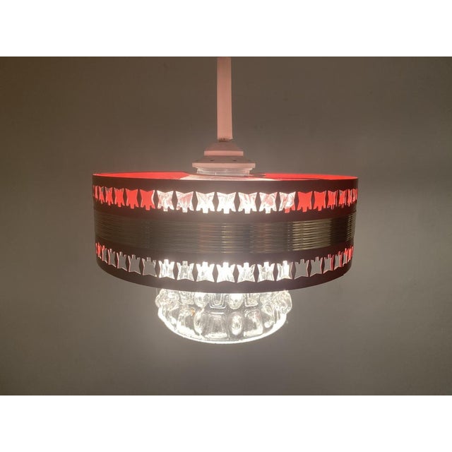 Vintage Space Age Hanging Lamp in Red, 1970s For Sale - Image 13 of 18