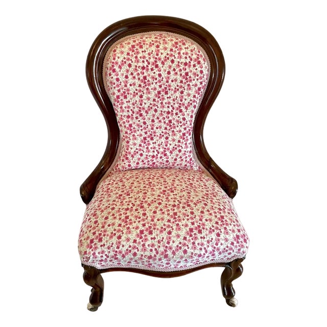 Victorian Mahogany Ladies Chair, 1860s For Sale