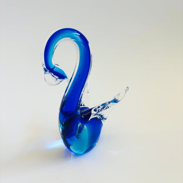A vintage Rubelli Murano art glass swan. Elegant shape with a beautiful sommerso ("submerged" in Italian) effect to the...