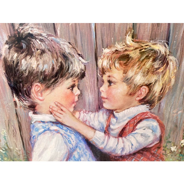 1970s Vintage 70s Mary Vickers Signed "Be My Friend" Limited-Edition Lithograph 770/850 For Sale - Image 5 of 12