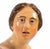 Head of woman man realized in polychrome ceramic with glass eyes. Neaples, 18th Century.