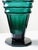 Teal Large Antique Art Deco Vase in Cut Emerald Crystal, Bohemia, 1920s For Sale - Image 8 of 15