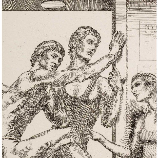 Contemporary Paul Cadmus "Waiting for Rehearsal" Etching For Sale - Image 3 of 7