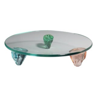 Postmodern Murano Glass Serving Plate, 1990s For Sale