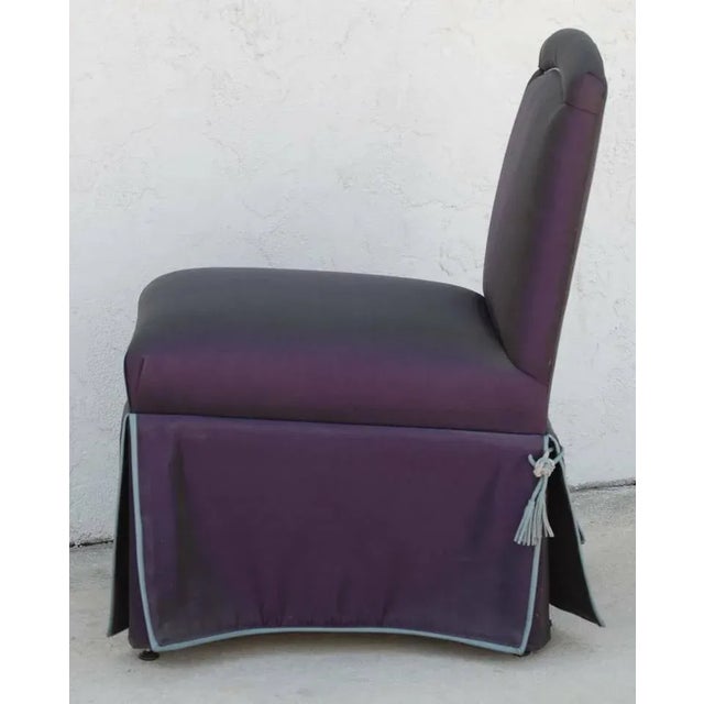 1970s Vintage Connoisseur "Onassis" Woven Horsehair & Leather Slipper Chairs - Set of 4 For Sale - Image 4 of 9