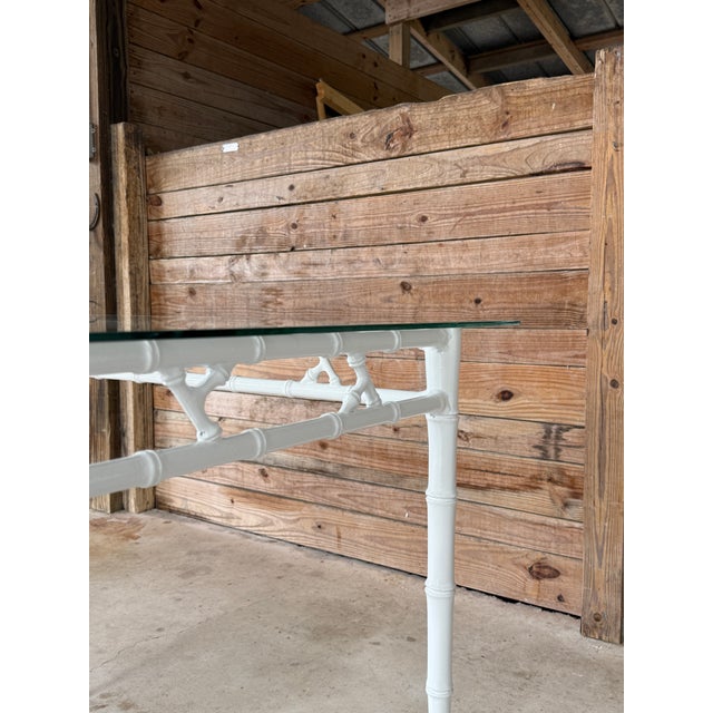 Hollywood Regency Vintage Coastal Regency Faux Bamboo Game or Card Table by Phyllis Morris For Sale - Image 3 of 12