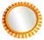 Vintage Round Wall Mirror with Orange-White Painted Frame, 1970s For Sale