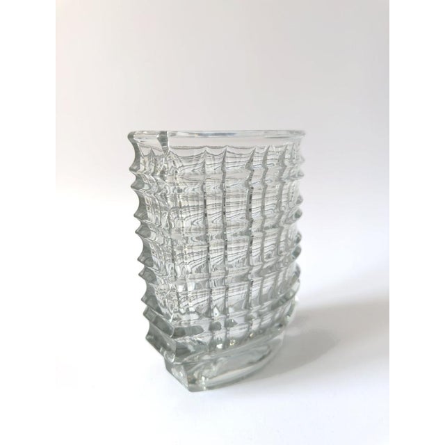 Optical Clear Glass Vase by Jan Sylwester Drost for HSG Ząbkowice, Poland, 1970s For Sale - Image 6 of 15