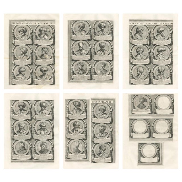 Copper Effigies of the Ottoman Princes – Complete Table of Ottoman Rulers, Rome, 1700s For Sale - Image 8 of 9