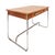 Discovered in France, this midcentury desk features a beautiful figured-oak top, two drawers and tubular metal legs. Made...